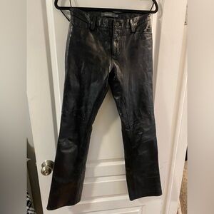 GAP Black Leather Flare Pants